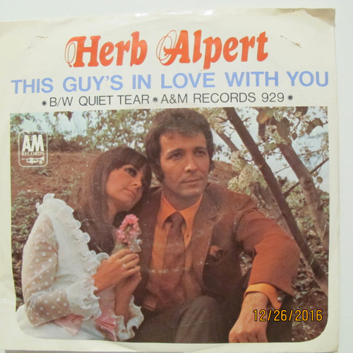 Herb Alpert-"This Guy's In Love With You" 1968 Original PS 45rpm BACHARACH-DAVID