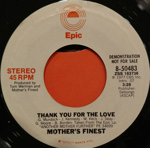 Mother's Finest-"Thank You for The Love" PROMO 45rpm STEREO MONO Funk