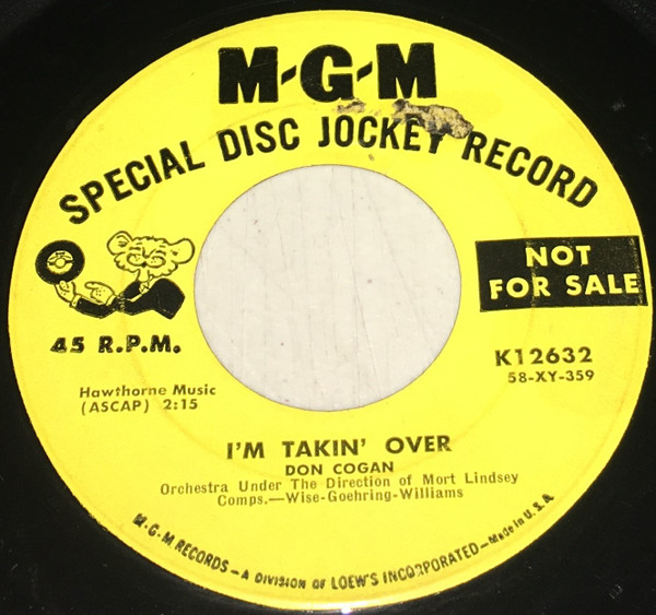 Don Cogan-"I'm Takin' Over/Playboy" 1958 Original TEEN ROCKABILLY 45 DJ HEAR! 