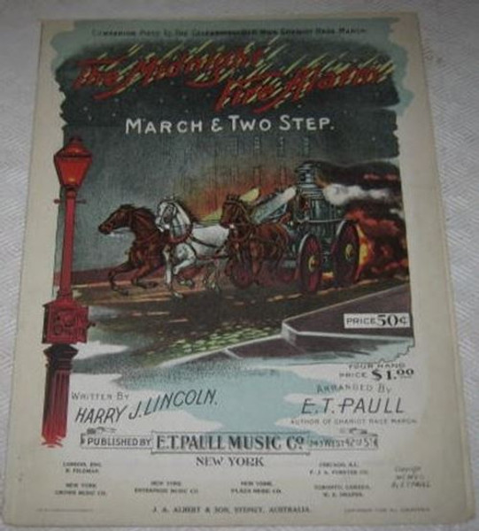 The Midnight Fire Alarm: March and Two Step [Sheet music] Harry J Lincoln and E.