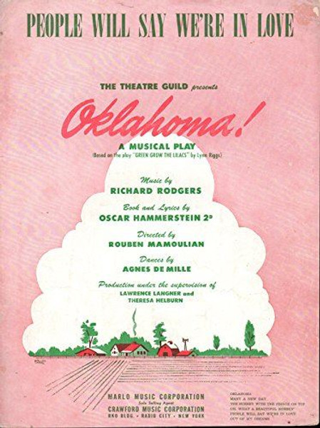 People Will Say We're In Love Vintage 1943 Sheet Music from the musical Oklahoma