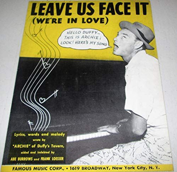 Leave Us Face It (We're In Love) Sheet Music [Paperback] Burrows, Abe & Frank Lo