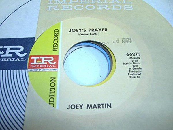 JOEY MARTIN 45 RPM Joey's Prayer / Joey's Letter [Vinyl]