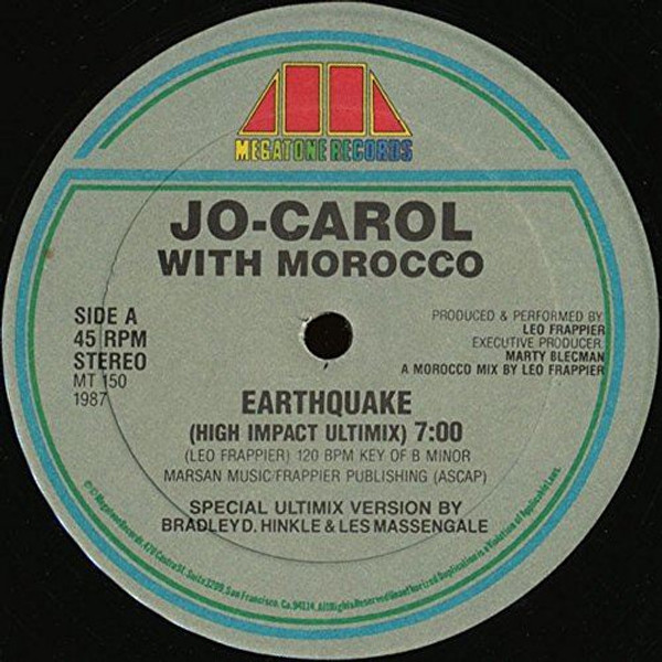 Earthquake [Vinyl] Jo-Carol With Morocco