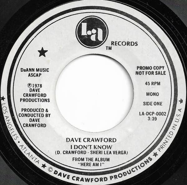 Dave Crawford-"No Time to Lose" 1977 WHITE-LABEL PROMO 45 MODERN SOUL