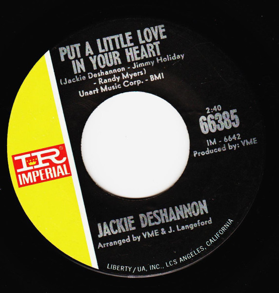 Jackie Deshannon-"Put a Little Love in Your Heart" 1969 Original 45rpm