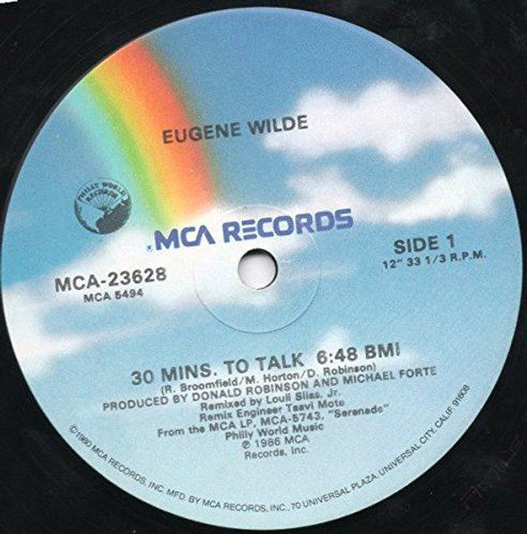 Eugene Wilde-"30 Mins. to Talk" 1986 Original 12" MAXI-SINGLE Excellent!