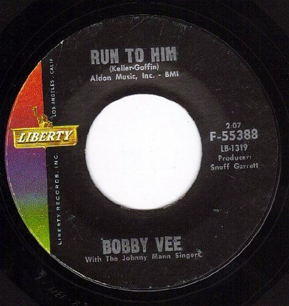 Bobby Vee-"Run to Him/Walkin with My Angel" 1962 Original 45rpm JOHNNY MANN