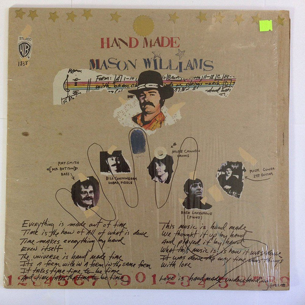 Mason Williams-"Hand Made" 1970 Original LP INNER SLEEVE