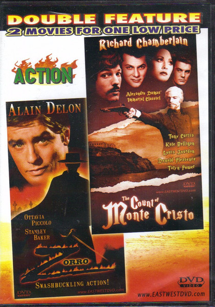 "The Count of Monte Cristo" & "Zorro" DVD Double Feature TONY CURTIS ALAIN DELON