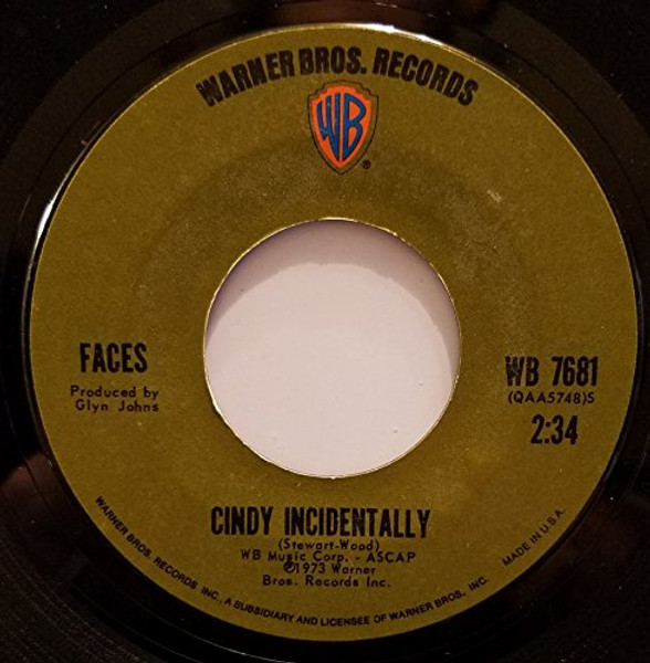 Faces-"Cindy Incidentally" 1973 Original 45rpm ROD STEWART