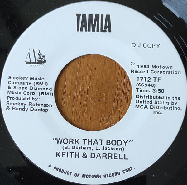 Keith & Darrell-"Work That Body" 1983 TAMLA MOTOWN 45rpm WL-PROMO