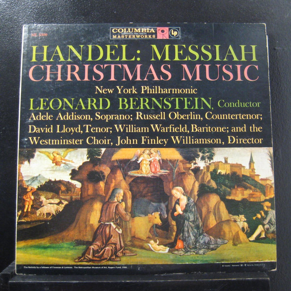 Bernstein/NY Philharmonic-"Handel: Messiah Christmas Music" LP 6-EYES LP Mono