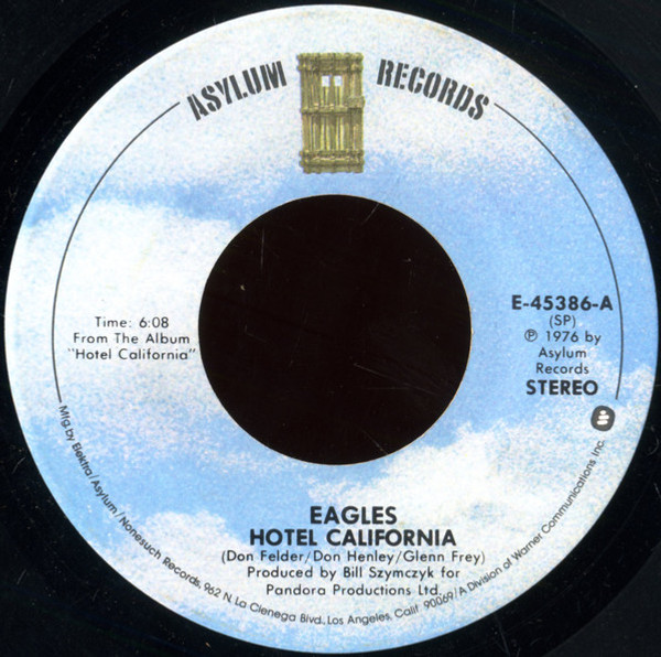 Eagles-"Hotel California/Pretty Maids All in a Row" 1976 Original 45rpm
