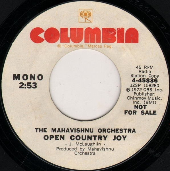 The Mahavishnu Orchestra-Open Country Joy 1973 WL-PROMO 45rpm NM John McLaughlin