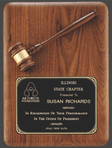 Walnut Plaque with Walnut Gavel