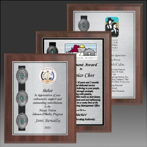 "Concho" - Native Heritage Plaque with Genuine Turquoise Stones