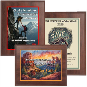 Full Color Cherry Finish Plaque