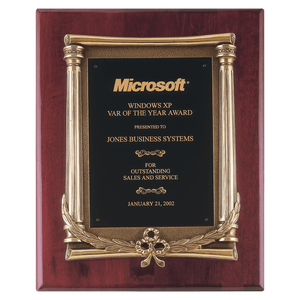 Rosewood Piano Finish Plaque, Antique Bronze Frame Casting, Black Brass Plate - 10 1/2" x 13" Rosewood Piano Finish Plaque, Antique Bronze Frame Casting, Black Brass Plate - 10 1/2" x 13"