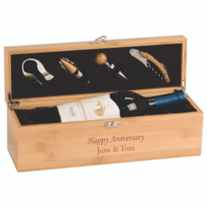 Bamboo Single Wine Box with Tools Bamboo Single Wine Box with Tools