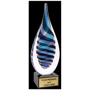 Blue, White & Black Twisted Rain Drop