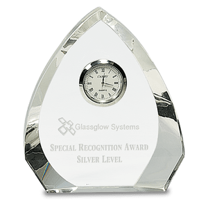 Clear Crystal Arch with Clock - 5 1/2" Clear Crystal Arch with Clock - 5 1/2"