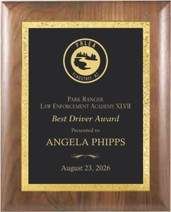 Premium Walnut Plaque with Black Florentine Border Designer Plaque Plate - PX2814 Premium Walnut Plaque with Black Florentine Border Designer Plaque Plate - PX2814
