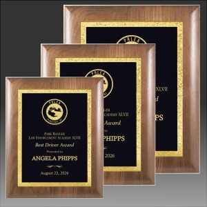 Premium Walnut Plaque with Black Florentine Border Designer Plaque Plate