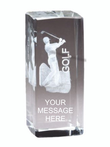 Golf M Crystal - 4 1/2" Tall Golf M Crystal - 4 1/2" Tall