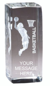 Basketball F Crystal - 4 1/2" Tall Basketball F Crystal - 4 1/2" Tall