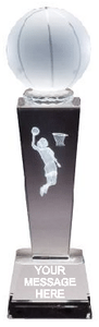 Basketball F Crystal - 8" Tall - CRY291 Basketball F Crystal - 8" Tall - CRY291