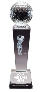 Golf F Crystal - 8" Tall Golf F Crystal - 8" Tall
