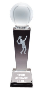 Tennis F Crystal - 8" Tall - CRY297 Tennis F Crystal - 8" Tall - CRY297