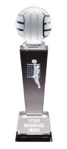Volleyball M Crystal - 8" Tall - CRY218 Volleyball M Crystal - 8" Tall - CRY218