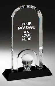 Globe Dome on Black Base Crystal Award - 8 1/4" Tall Globe Dome on Black Base Crystal Award - 8 1/4" Tall