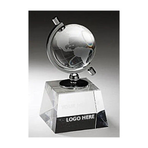 Crystal GLOBE IN SEMI-MERIDIAN