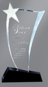 "Wave" Crystal Award with Silver Star "Wave" Crystal Award with Silver Star