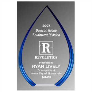 Blue Spectrum Teardrop Acrylic