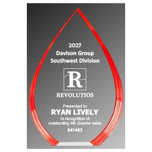 Red Spectrum Teardrop Acrylic