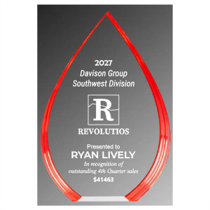 Red Spectrum Teardrop Acrylic