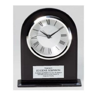 Black Glass Domed Clock