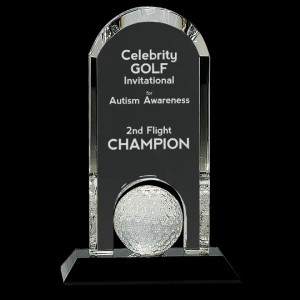 Clear Crystal Dome with Inset Golf Ball