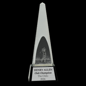 Clear Crystal 3D Golf Spire