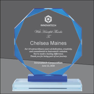 Blue Octagon Crystal Award