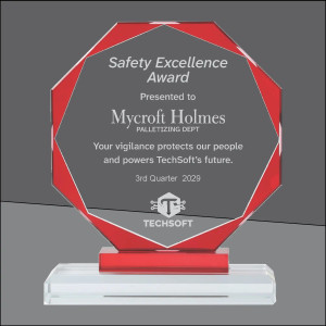 Red Octagon Crystal Award