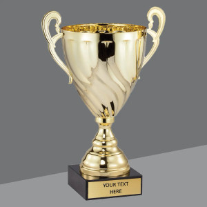 "Ginevra" Gold Metal Cup on Black Marble Base