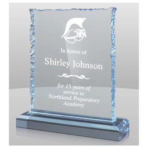 Blue Cracked Ice Acrylic Award