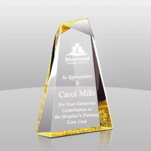 Gold Pinnacle III Clear Acrylic Award