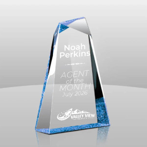 Blue Pinnacle III Clear Acrylic Award