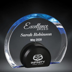 Blue Halo Circle Clear Acrylic Award